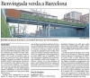 Benvinguda verda a Barcelona: La Vanguardia sobre la pared verde del puente de Sarajevo